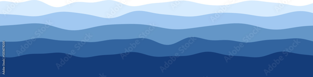 Poster abstract blue wave pattern: layered ocean-inspired design with fluid shapes and gradients.
