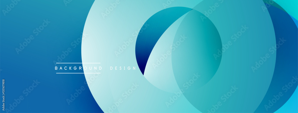 Poster Layered circular shapes in vivid colors form a gradient-rich abstract design with smooth transitions, depth effects, and a modern, futuristic aesthetic