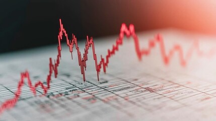 A digital display with falling interest rates, showcasing the global financial changes and the effects of a sudden market downturn on economies and financial systems. , Minimalism Clean and clear