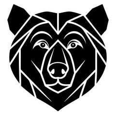 Abstract bear face with hidden element silhouette vector illustration 