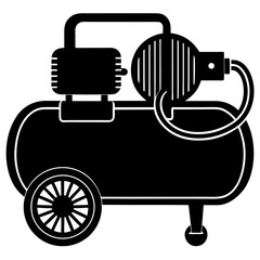 Air compressor silhouette vector illustration 