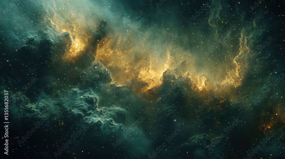 Poster an abstract artistic depiction of a nebula in deep space
