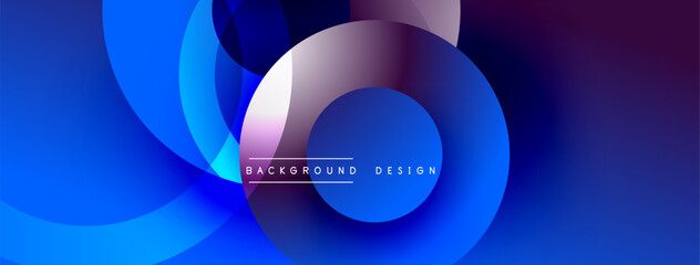 Layered circular shapes in vivid colors form a gradient-rich abstract design with smooth transitions, depth effects, and a modern, futuristic aesthetic