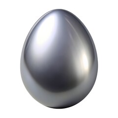 Silver Easter Egg - Metallic Shine
