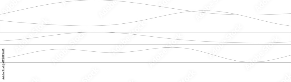 Poster minimalist abstract art with flowing wavy lines and geometric shapes.