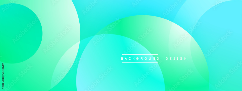 Poster Layered circular shapes in vivid colors form a gradient-rich abstract design with smooth transitions, depth effects, and a modern, futuristic aesthetic