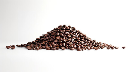Pile Of Coffee Beans On White Background