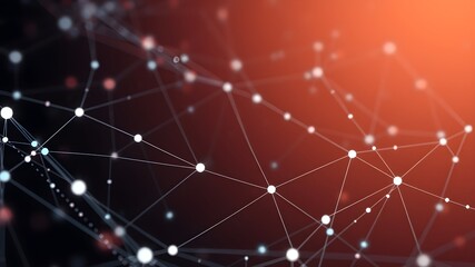 Data technology background. Abstract background. Connecting dots and lines on dark background. 3D rendering. 4k