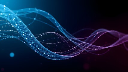 Data technology background. Abstract background. Connecting dots and lines on dark background. 3D rendering. 4k