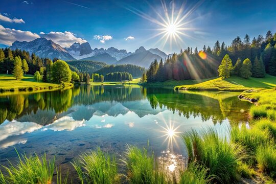 Discover Bavaria's beauty:  High-resolution Geroldsee Lake images showcase stunning scenery.