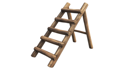 wooden ladder isolated on white