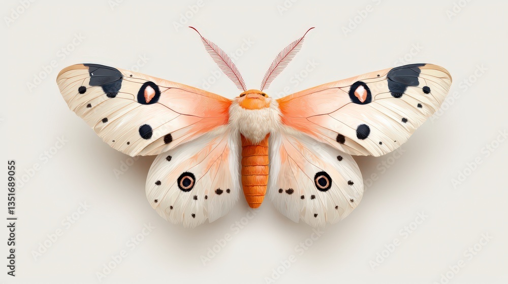 Poster celestial wings: a breathtaking macro perspective showcases a delicate butterfly, its intricate wing