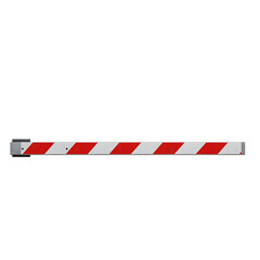 Horizontal red and white striped barrier gate for traffic access control and vehicle stop