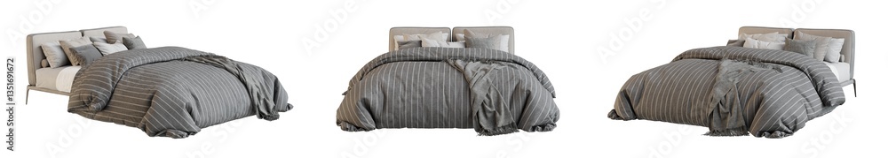 Poster bed isolated on transparent background. 3d render.