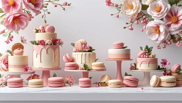 wedding cake and flowers