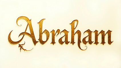 An engraving of Abraham's name in gold using divine handwriting
