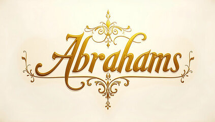 A divine calligraphy inscription of Abraham&rsquo;s name in gold