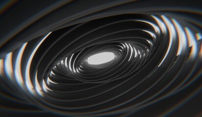 Abstract circle background, spiral groove, 3D illustration