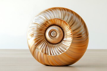 Obraz premium Golden Spiral Shell Ornament - Exquisite Home Decor