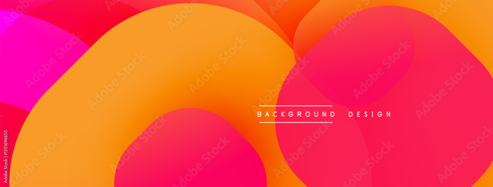 Fototapete Circular abstract design with overlapping translucent circles and round shapes, blending gradients and smooth curves, creating depth, contrast, and a dynamic visual effect