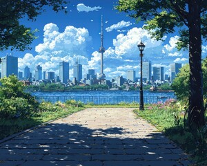 Serene Cityscape: A Summer Day in Toronto