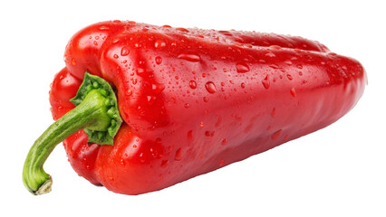 Fresh red sweet pepper, bell pepper. for use in cookbooks, recipes, promotional materials, product packaging and design related to healthy eating and vegetables