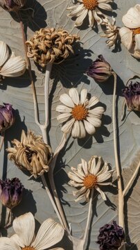 Dry plant flowers botany agnst natural organic shadow texture abstract background
