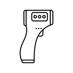 Smart thermometer black line icon for digital and print projects.