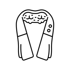Smart neck massagers black line icon for digital and print projects.