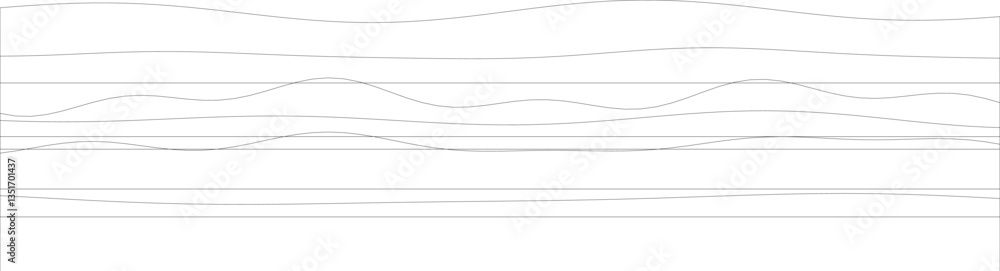 Aufkleber abstract black wavy line art on white background with curved patterns and minimalist design.