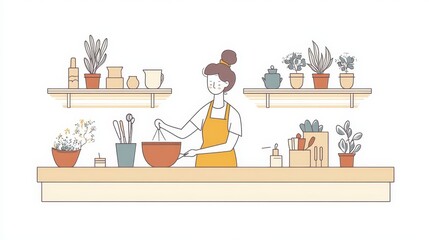 A person in a kitchen whisking in a large mixing bowl