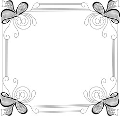 Obraz premium Elegant double-line border with ribbon-like corner flourishes, perfect for invitations, certificates, and decorative designs. Clean, classic, and versatile.