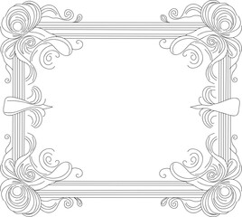  Elegant double-line border with ribbon-like corner flourishes, perfect for invitations, certificates, and decorative designs. Clean, classic, and versatile.