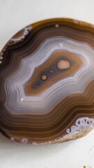 Macro mineral stone agate on a white background