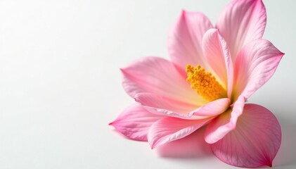 Obraz premium Delicate flower petals unfurl on white background, petal, flowers