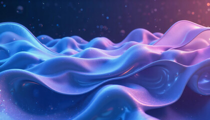 Obraz premium Fluid, swirling forms in shades of blue and purple create an abstract, luminous landscape. Graphical resource for design and downstream advertisement purposes