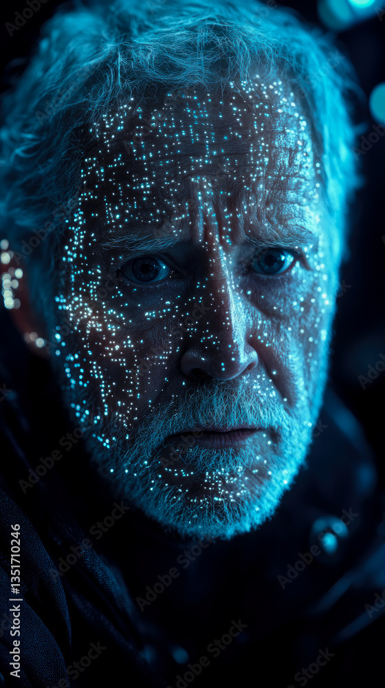 Poster digital persona: a portrait of connection and the future of identity, a cybernetic convergence betwe