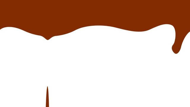 milk chocolate dripping down vector animation with white background