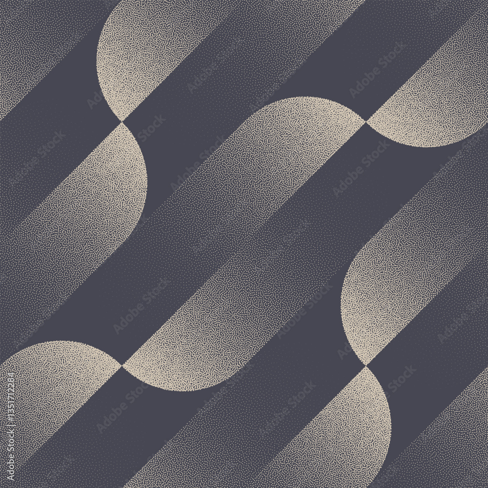 Poster dynamic tilted graphic seamless pattern trend dot work vector abstract background. bold style halfto