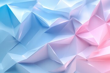 Abstract colorful surface showing intersecting facets in blue and pink