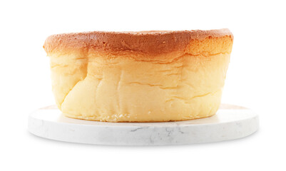 Tasty Japanese Castella sponge cake isolated on white