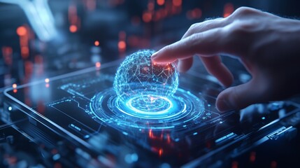 Futuristic Technology Interaction Digital Workspace Visual Content Virtual Environment Close-Up Innovation