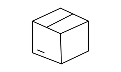 Box line icon isolated on transparent background. vector illustration