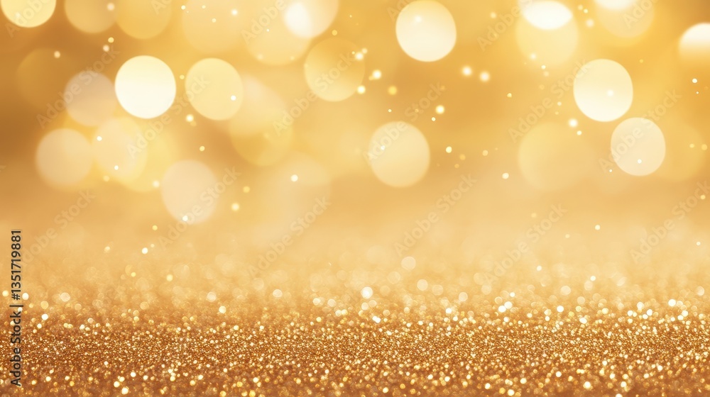 Aufkleber a shimmering golden background filled with soft bokeh lights, creating a warm and luxurious atmosphe