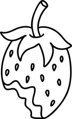Line drawing, strawberry, hand drawn