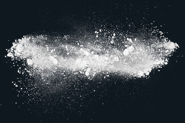 Abstract design of white powder particles explosion cloud