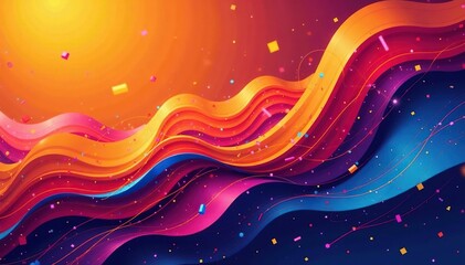 Geometric shapes, abstract lines, vibrant colors, bright, design element, shapes