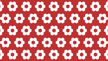 Red and white symmetrical geometric pattern background. Abstract red and white geometric repeating pattern, perfect for your design