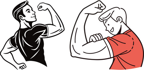 vector illustration of a young couple man