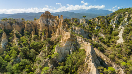 Fototapeta premium Les Orgues Ille sur Tet, geological site in Pyrenees Orientales, France